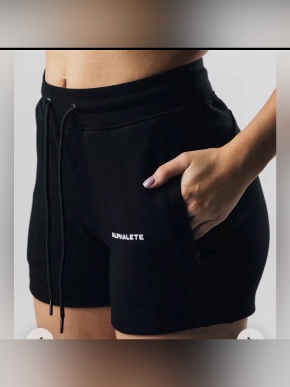 ALPHALETE NWT! Essential Core Womens Athletic Sweat Shorts In Black S